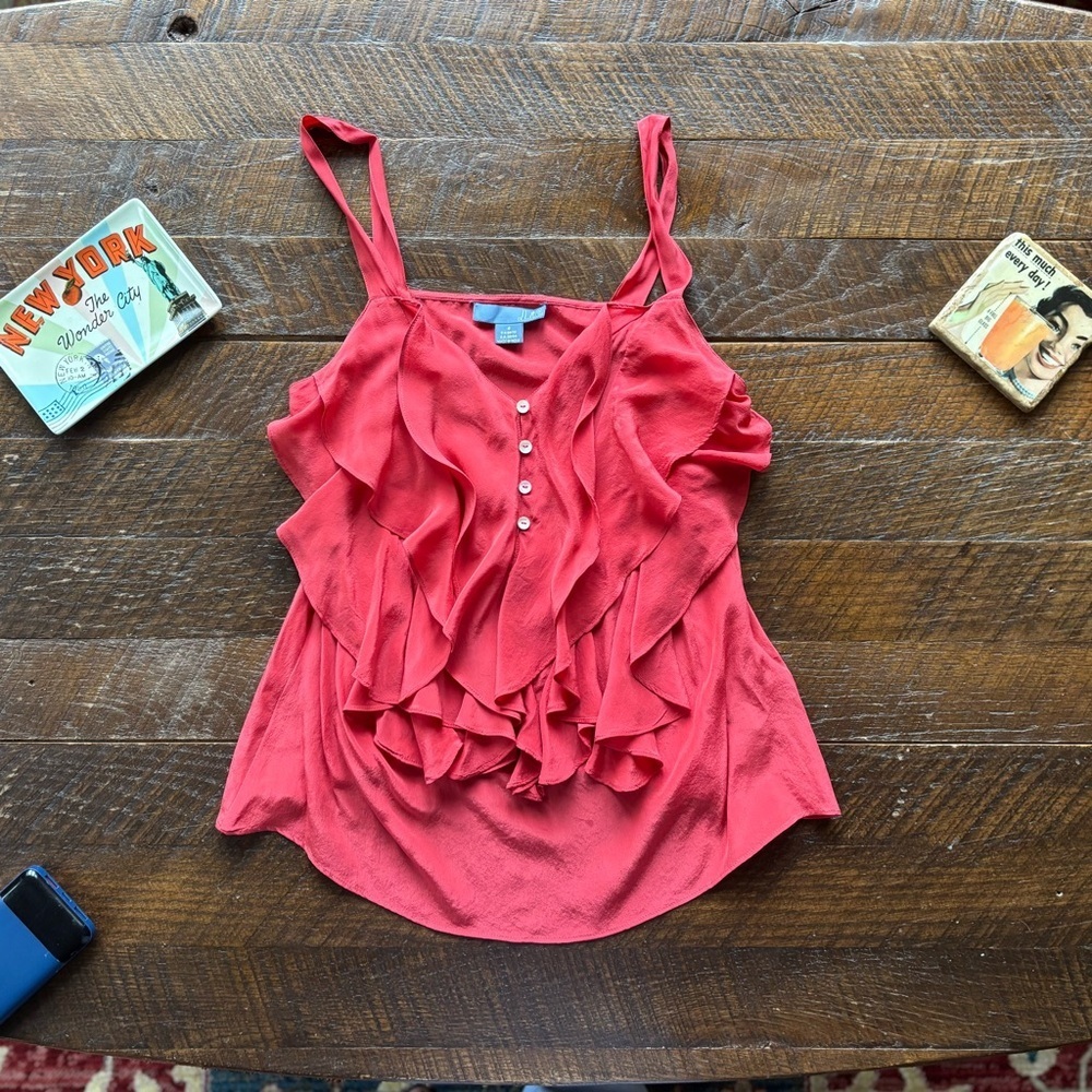 Red Ruffled Camisole - Picture 2 of 7